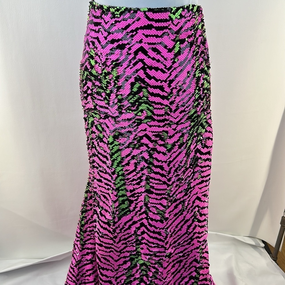 Alyce Paris Neon Sequins Mermaid Maxi Skirt, 2 - Picture 5 of 10